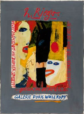 Plakatentwurf für die Galerie Doris Wullkopf.