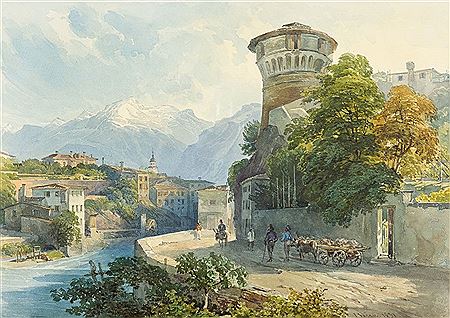 Rovereto mit Blick auf die Etsch