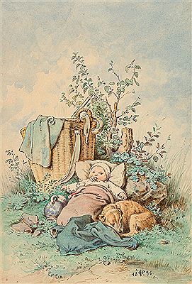 Zufriedener Säugling am Wegesrand. by Oskar Pletsch - Auction record, sale price, and art valuation. Compare with similar artists and explore comparable artworks.