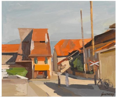 Rue du village / Bernex - Confignon by René Guinand - Auction record, sale price, and art valuation. Compare with similar artists and explore comparable artworks.