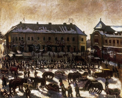 Sample artwork by Janos Husovszky (1883 - 1961), known for painting - View similar artists and auction records