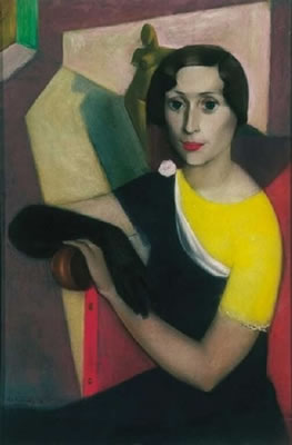 Young Lady in Black Gloves