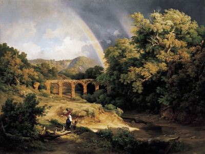 Italian Landscape with Viaduct and Rainbow, 1838