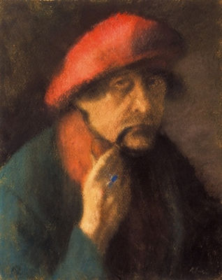 Portrait of Jozsef Rippl-Ronai: Self-portrait in a Red Cap, 1923