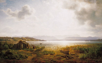 Sunset by the Lake Starnberg (Starnbergersee), 1869
