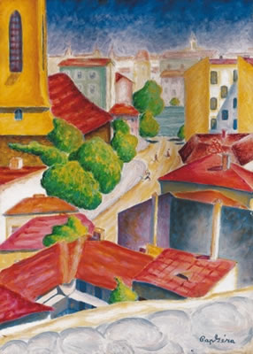 Town Detail with Red Roofs (Tabán)