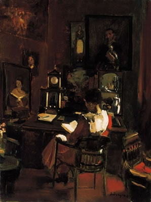 Interior witha Woman, Reading in a Thonet Chair by Gyula Rudnay - Auction record, sale price, and art valuation. Compare with similar artists and explore comparable artworks.