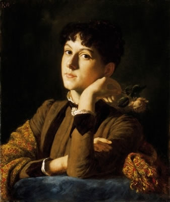 Young Girl with a Rose ( The Portrait of Klotild Abt)