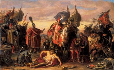 László Kun and Habsburg Rudolphe after the Battle in Morvamezo