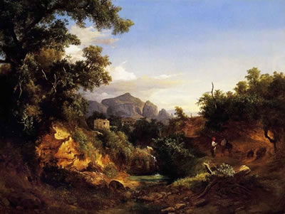 Lovers in Italian Landscape
