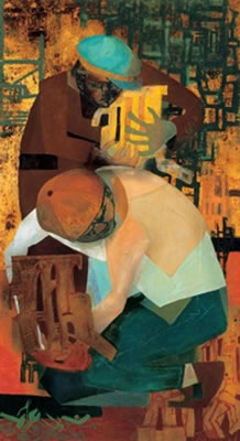 Builders by Bela Kondor - Auction record, sale price, and art valuation. Compare with similar artists and explore comparable artworks.