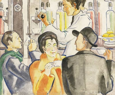 Café in Rome, 1937
