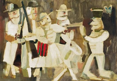 Gendarmes in the Hands of Rascals, 1967 by Mihaly Schener - Auction record, sale price, and art valuation. Compare with similar artists and explore comparable artworks.