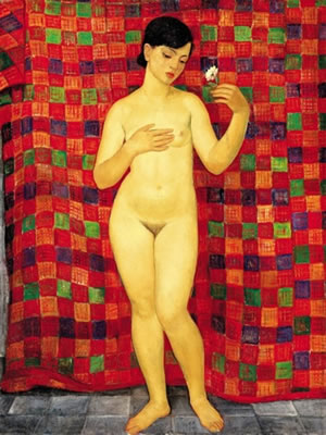 Nude with flower