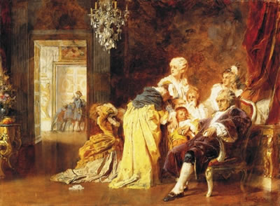 Louis the XVIth and his family at the siege of Versailles by Gyula Benczur - Auction record, sale price, and art valuation. Compare with similar artists and explore comparable artworks.