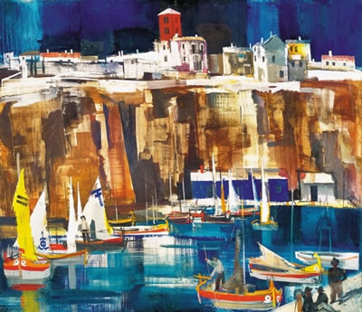 Italian port with sails