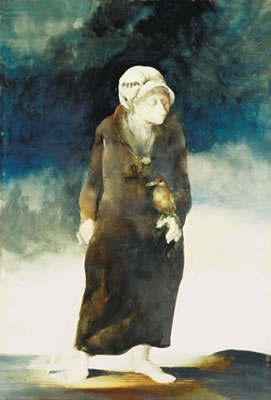 Lady with bird