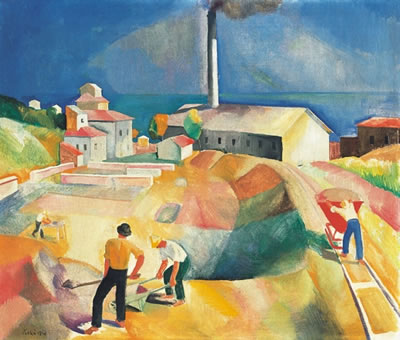 Sunlit Italian Landscape (Brick Factory)