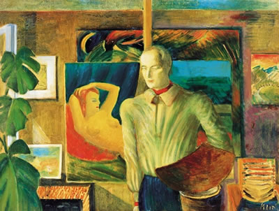 Portrait of Zoltan Klie: Self Portrait in the Studio