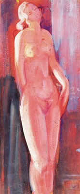 Female Nude in Red Light