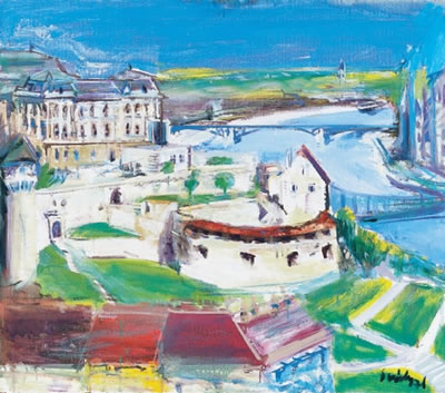 View with the Buda Castle in the Background by Lajos Svaby - Auction record, sale price, and art valuation. Compare with similar artists and explore comparable artworks.