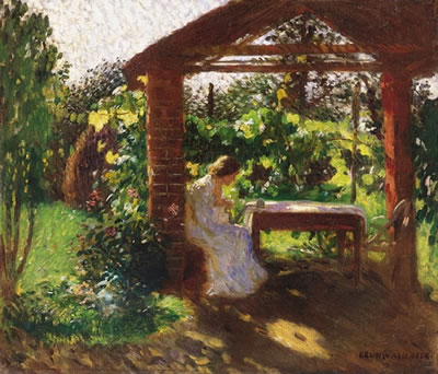 Lady Sitting in an Arbour