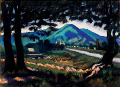 Landscape in Nagybánya with the Kereszthegy by Janos Husovszky - Auction record, sale price, and art valuation. Compare with similar artists and explore comparable artworks.