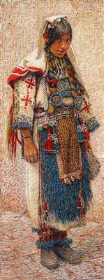 Young Girl in Folks Costume