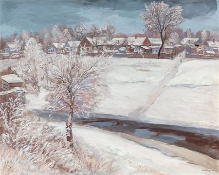 Szolnok Brook-side in Winter, 1930