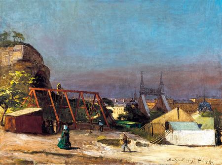 Side-Show on Gellért Hill with the Liberty Bridge in the Background, 1909
