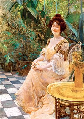 Parisian Woman in the Winter-Garden (Kunffyné) by Lajos Kunffy - Auction record, sale price, and art valuation. Compare with similar artists and explore comparable artworks.