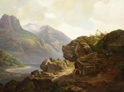 Norwegische Landschaft mit Gebirgspfad und Seeufer by Christian Morgenstern - Auction record, sale price, and art valuation. Compare with similar artists and explore comparable artworks.