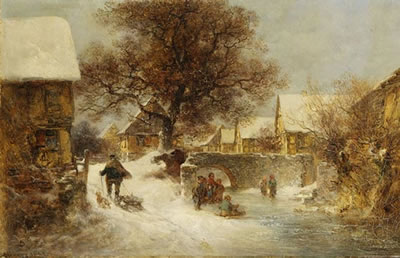Dorf im Winter