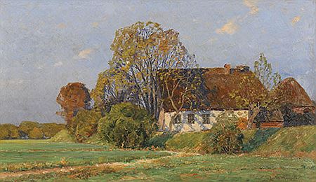 Friesisches Gehöft "Herbstabend". Nach 1900 by Georg M Meinzolt - Auction record, sale price, and art valuation. Compare with similar artists and explore comparable artworks.