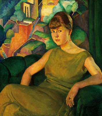 Madonna im Grünen (Frauenporträt). 1925