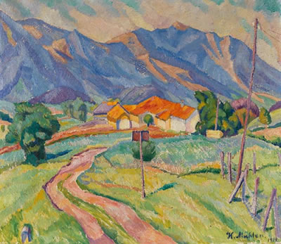 Landschaft mit Bergkette