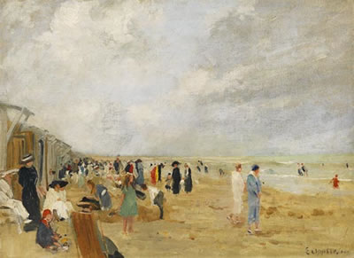 Strandleben in Westende. 1912 by Ernst Oppler - Auction record, sale price, and art valuation. Compare with similar artists and explore comparable artworks.