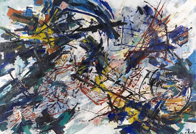 Sample artwork by Fred Thieler (1916 - 1999), known for abstract painting - View similar artists and auction records