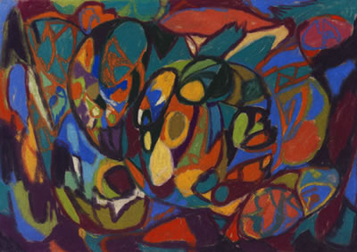 Figuren in großer Landschaft. Nach 1925.