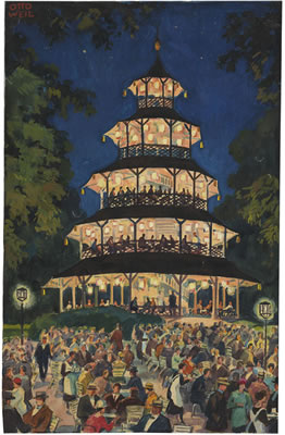 Sommerabend am Chinesischen Turm in München, 1910