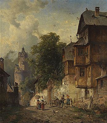 Ansicht von Andernach am Rhein mit dem Runden Turm by August Eduard Schliecker - Auction record, sale price, and art valuation. Compare with similar artists and explore comparable artworks.