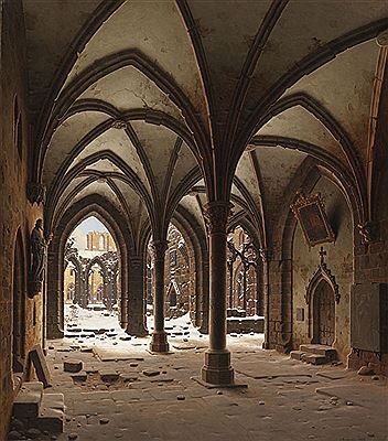 Die Ruine des Kloster Walkenried im Winter. 1843