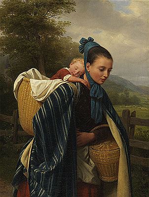 Harzerin mit Kind. 1845 by Friedrich Edouard Meyerheim - Auction record, sale price, and art valuation. Compare with similar artists and explore comparable artworks.