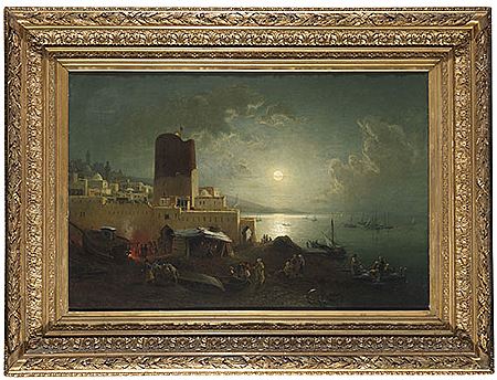 Der Jungfrauenturm (Qiz Qalasi) in Baku am Kaspischen Meer. 1880