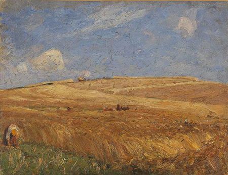 Landschaft mit Kornfeld. Vor 1900. by Gustav Kampmann - Auction record, sale price, and art valuation. Compare with similar artists and explore comparable artworks.