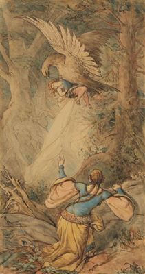 Illustration zu dem Märchen "Fundevogel". Ca. 1830s. by Ferdinand Fellner - Auction record, sale price, and art valuation. Compare with similar artists and explore comparable artworks.