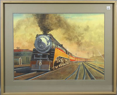 Locomotive arriving at station