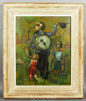 "One Man Band" by George Ratkai - Auction record, sale price, and art valuation. Compare with similar artists and explore comparable artworks.