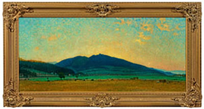 Landschaft bei Kynast im Abendrot
