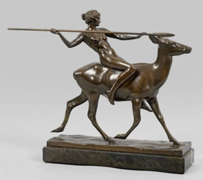 Reitende Diana auf einer Hirschkuh